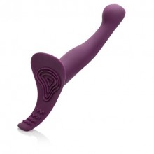 Насадка для страпона изогнутая со стимуляцией клитора «Me2 Probe» от компании California Exotic Novelties, цвет фиолетовый, SE-1566-05-2, из материала Силикон, длина 16.5 см.