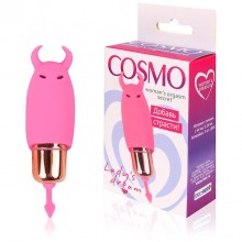 Мини-вибратор для девушек Cosmo, длина 64 мм, диаметр 26 мм, цвет розовый, CSM-23068, бренд Bior Toys, из материала Силикон, длина 6.4 см.