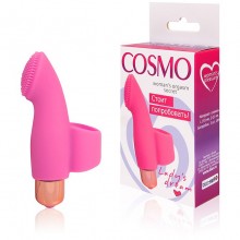 Мини вибромассажер для пальцев рук, длина 193 мм, диаметр 21 мм, цвет розовый, Cosmo CSM-23071, длина 19.3 см.