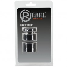 Набор для утяжки мошонки «Rebel Ball Stretching Kit» от компании Orion, цвет черный, 5331060000, из материала TPR, диаметр 2.5 см.