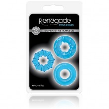 Набор эрекционных колец Renegade - «Dyno Rings - Blue», цвет голубой, NS Novelties NSN-1111-37, из материала TPE, длина 4 см.