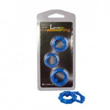 Набор из 3 эрекционных колец «Love Ring Set», цвет синий, Sitabella 3310-5, из материала TPR, диаметр 2 см.
