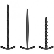 Набор уретральных стимуляторов «Advanced Class», цвет черный, 3 шт, Baile BI-014469H-1, из материала Силикон, длина 11.3 см.