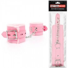 Наручники с меховой подкладкой на цепочке, цвет розовый, Notabu NTB-80569