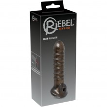 Утолщающая насадка на пенис «Smoke» из серии Rebel от компании Orion, цвет черный, 0514462, из материала TPR, длина 18 см.
