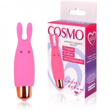 Небольшой вибратор-кролик для женщин от Cosmo, длина 73 мм, диаметр 24 мм, цвет розовый, CSM-23069, из материала Силикон, длина 7.3 см.