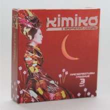 Латексные классические презервативы «№3» с ароматом сакуры, упаковка 3 шт, Kimiko С АРОМАТОМ САКУРЫ № 3, цвет Телесный