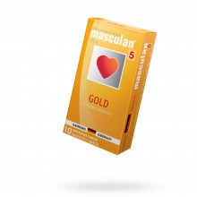 Презервативы Masculan «Ultra Luxury Gold Edition Type 5» упаковка 10 шт., цвет Золотой, длина 19 см.