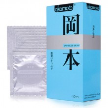 Презервативы Okamoto «Skinless Skin Super Lubricative», упаковка 10 штук, 04475 One Size, из материала Латекс, цвет Прозрачный, длина 18.5 см.