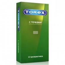 Латексные презервативы Torex со стимулирующими точками, упаковка 12 шт, 2304, цвет Прозрачный, длина 18 см.