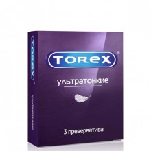 Латексные презервативы Torex ультратонкие, упаковка 3 шт, 2294, длина 18 см.