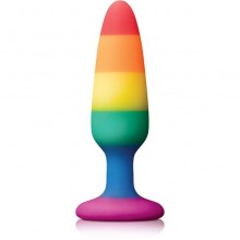 Радужная маленькая пробка Colours Pride Edition - Pleasure «Plug - Small - Rainbow», NSN-0408-52, бренд NS Novelties, из материала Силикон, коллекция Colours Pleasures, длина 11 см.