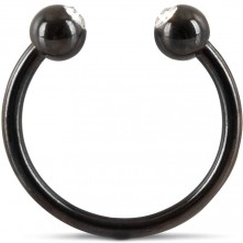 Насадка-кольцо из металла «Glans Ring» с шариками, цвет черный, Orion 5342180000, длина 3.6 см.
