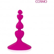 Анальная втулка-елочка с присоской Cosmo, цвет розовый, длина 80 мм, диаметр 10x21x17 мм, CSM-23028, бренд Bior Toys, из материала Силикон, длина 8 см.