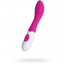 Вибратор для женщин «Kari» из мягкого силикона с наклоненной головкой, стимулирующей точку G, цвет фиолетовый, ToyFa 765005, цвет Розовый, длина 19.2 см.