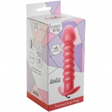 Анальная пробка с вибрацией First Time «Twisted Anal Plug Pink», цвет розовый, Lola Toys 5007-01lola, бренд Lola Games, коллекция First Time by Lola, длина 13 см.