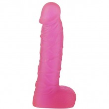 Гелевый фаллоимитатор с мошонкой и венками «Xskin Realistic Dong With Scrotum 7 Inch», цвет розовый, Dream Toys 20594, из материала ПВХ, длина 18 см.