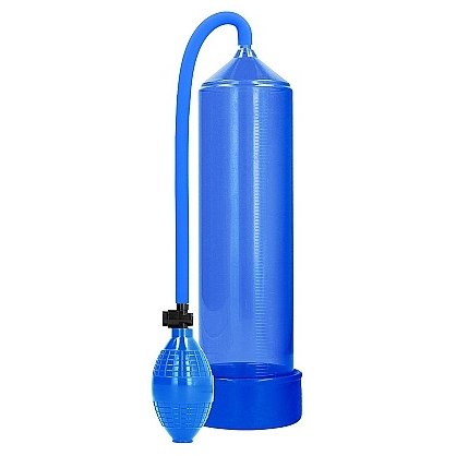 Вакуумная помпа для мужчин с ручным насосом в виде груши «Classic Penis Pump», цвет голубой, Shots Media PMP001BLU, длина 30 см.