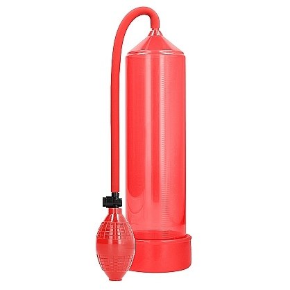 Вакуумная помпа для мужчин с ручным насосом в виде груши «Classic Penis Pump», цвет красный, Shots Media PMP001RED, из материала Пластик АБС, длина 30 см.
