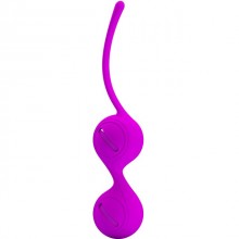 Силиконовые вагинальные шарики со съемными грузами и смещенным центром тяжести, цвет фиолетовый, Baile bi-014490-1, длина 16.3 см.