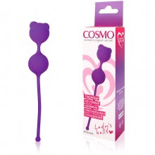 Шарики вагинальные на силиконовой сцепке от компании Cosmo, цвет фиолетовый, csm-23009-5, бренд Bior Toys, диаметр 2.7 см.