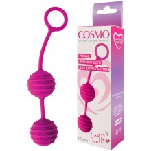 Шарики вагинальные с ребристой поверхностью от компании Cosmo, цвет розовый, csm-23033-16, бренд Bior Toys, из материала Силикон, диаметр 3.1 см.