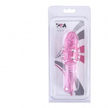 Стимулирующая насадка на пенис с шипами и шишечками, цвет розовый, ToyFa 888010-3, из материала TPE, длина 13.5 см.