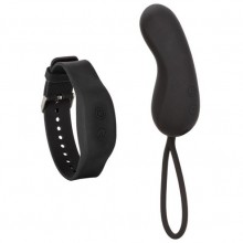 Перезаряжаемый стимулятор с дистанционным управлением с помощью браслета «Wristband Remote Curve» от компании California Exotic Novelties, черный, SE-0077-41-3, бренд CalExotics, длина 7.5 см.