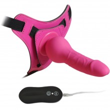 Страпон 10 Mode Vibrations 6.3 Harness Silicone Dildo Pink, длина 15.5 см, диаметр 2.8 см, 92005pinkHW, бренд Howells, из материала Силикон, длина 15.5 см.