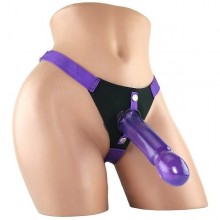 Необычный страпон на трусиках с насадкой «Climax Strap-on Ice Dong & Harness Set», цвет фиолетовый, размер OS, Topco Sales TS1070193, длина 19 см.