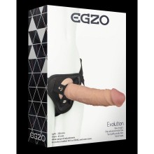 Страпон системы «Harness» со съемной насадкой, цвет телесный, размер OS, Egzo STR002, из материала Неоскин, длина 20.5 см.
