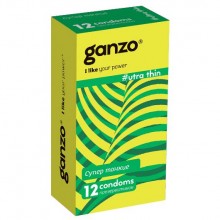 Тонкие японские презервативы Ganzo «Ultra thin», упаковка 12 штук, из материала Латекс, длина 18 см.