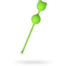 Зеленые вагинальные шарики с ушками A-Toys by TOYFA, силикон, диаметр 2.7 см, 764016, цвет Зеленый, длина 16.4 см.