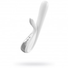 Вибратор для женщин с клиторальным стимулятором OVO «Rabbit», цвет белый, K5-10, длина 21 см.
