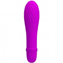 Классический вагинальный мини вибратор с ребристой поверхностью «Jonathan» из коллекции Pretty Love от Baile, цвет фиолетовый, bi-014503, из материала Силикон, длина 12.3 см.