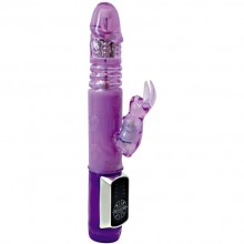 Вибратор возвратно-поступательный с ротацией для женщин, цвет фиолетовый, SF-70007, бренд Sexy Friend, длина 24 см.
