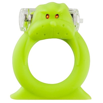 Виброкольцо на пенис со съемной вибропулей S-Line ««Wicked Walrus», цвет зеленый, Shots Media SH-SLI006, из материала Силикон, диаметр 2.2 см.