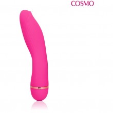 Женский изогнутый вибратор с выраженной головкой, цвет розовый, Cosmo csm-23132, бренд Bior Toys, из материала Силикон, длина 13 см.