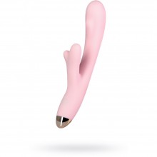 Женский изогнутый вибратор «Meryl» с клиторальным стимуляторм, цвет розовый, Eromantica 230205, из материала Силикон, длина 22.5 см.