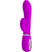 Женский вагинальный вибратор Pretty Love «Ternence» изогнутой формы с клиторальным стимулятором, цвет фиолетовый, Baile bi-014620, из материала Силикон, длина 19.6 см.