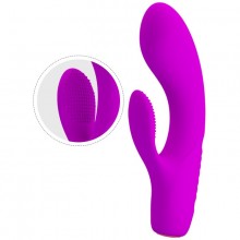 Мини вибратор для точки G - Pretty Love «Tim» с клиторальным стимулятором, цвет фиолетовый, Baile bi-014650, из материала Силикон, длина 10.5 см.
