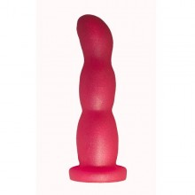 Изогнутый ребристый гелевый плаг-массажер для простаты, цвет розовый, Биоклон 431000, бренд LoveToy А-Полимер, длина 15 см.