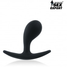 Изогнутая анальная мини-втулка для ношения, цвет черный, Sex Expert SEM-55191, длина 5.5 см., со скидкой