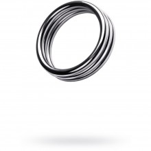 Тройное металлическое эрекционное кольцо из коллекции ToyFa Metal, цвет серебристый, 717104-L, диаметр 5 см., со скидкой