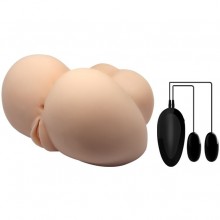Мастурбатор вагина-анус с вибрацией «Crazy Bull Busty Butt» от компании Baile, цвет телесный, BM-009141Z-1, из материала TPE, длина 16.6 см., со скидкой