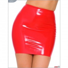 Юбка латексная женская от компании LatexAs, цвет красный, размер S, 04920-1, длина 45 см.