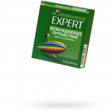 Презервативы «Возбуждающее путешествие №3» увеличенного размера от компании Expert, упаковка 3 шт, 102/3, диаметр 5.2 см.