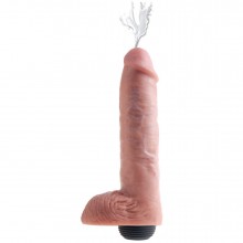 Фаллоимитатор с функцией семяизвержения «11 Squirting Cock with Balls» из серии King Cock от PipeDream, цвет телесный, PD5605-21, длина 22.8 см., со скидкой