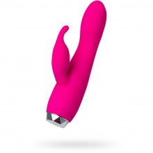 Силиконовый женский вибратор с клиторальным стимулятором «L'eroina», цвет розовый, ToyFa 561003, длина 17 см., со скидкой