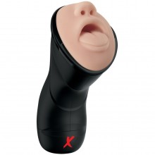 Реалистичный мастурбатор-ротик с вибрацией PDX «Elite Deep Throat Vibrating Stroker», цвет телесный, PipeDream RD507, длина 24.1 см., со скидкой